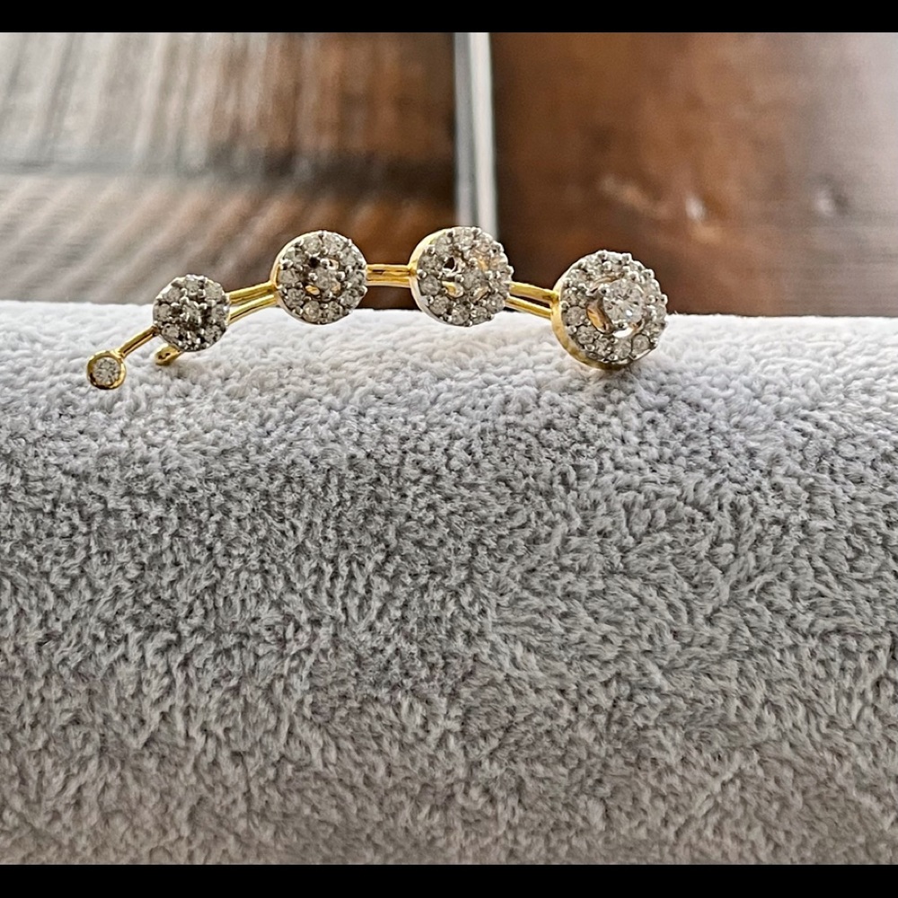 Ear Vine -  Goldtone with diamond-look stones